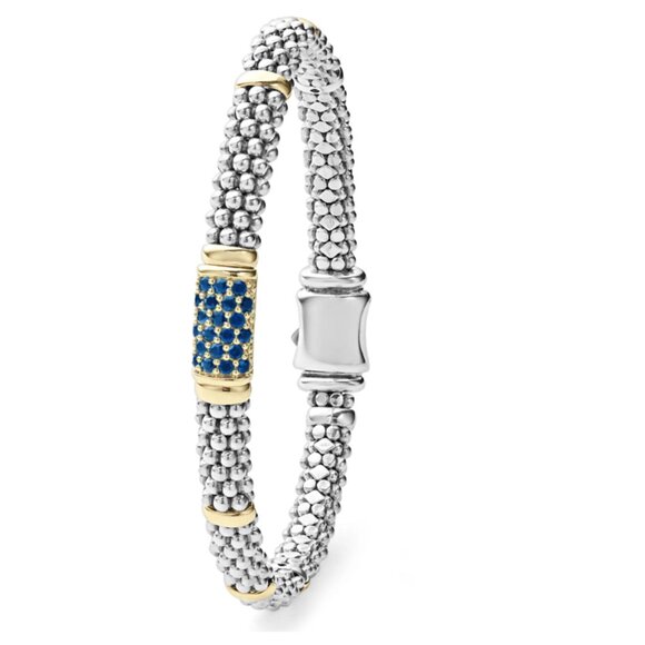 Signature Caviar  Blue Sapphire Caviar Bracelet | 6mm from Lagos Size 7 - Picture 1 of 12